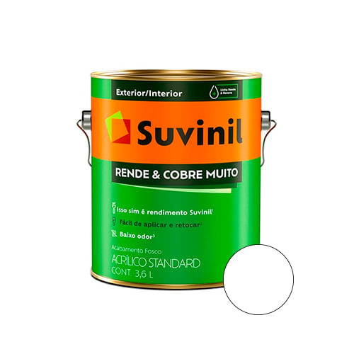Encontraproduto.com.br - Tinta Rende e Cobre Muito Branco Fosco 3.6L Suvinil