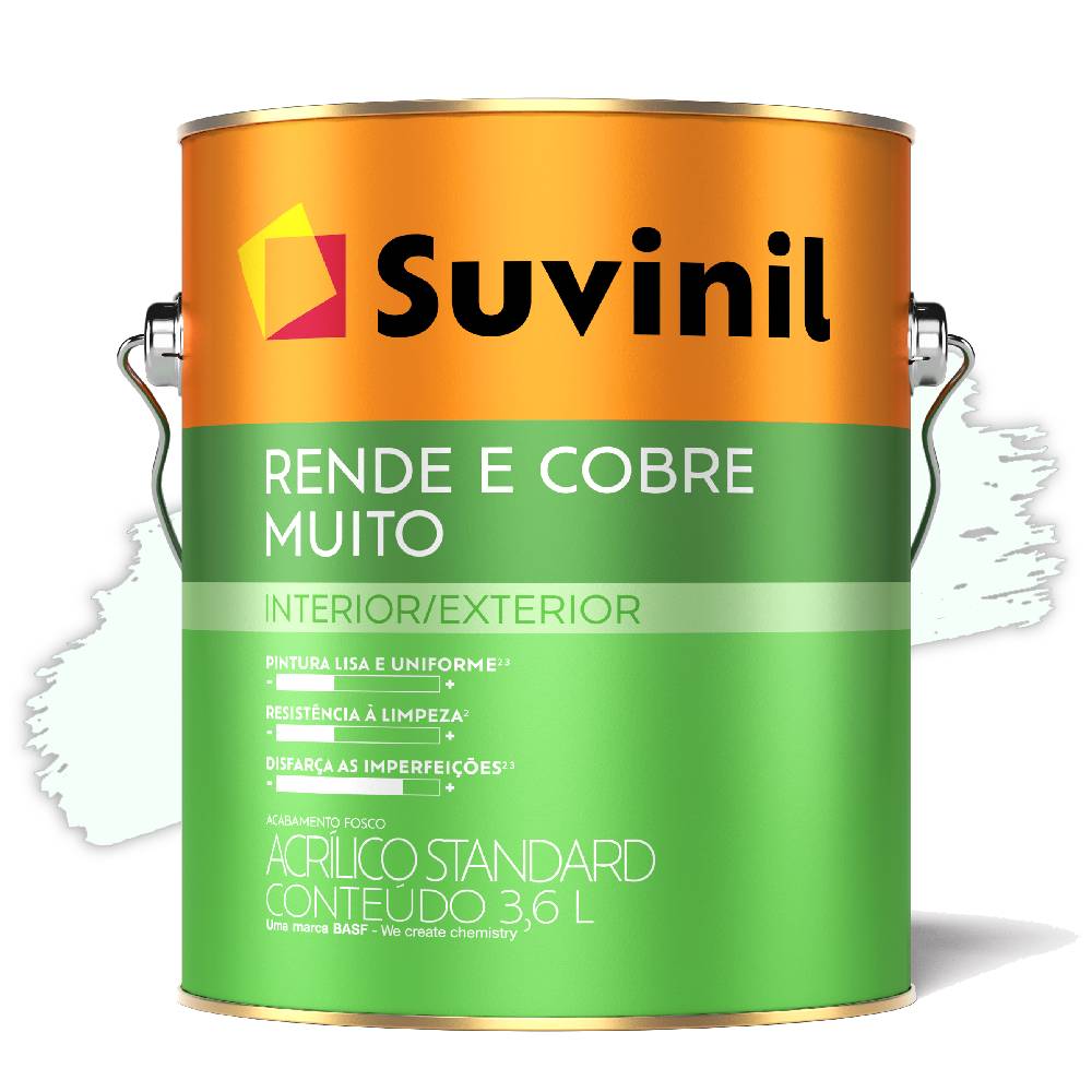 Encontraproduto.com.br - Tinta Rende e Cobre Muito Branco Fosco 3.6L Suvinil