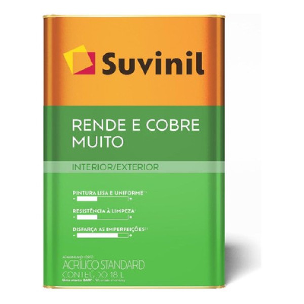 Encontraproduto.com.br - Tinta Suvinil Acrílica Fosco Rende Cobre Muito 18lt Branco