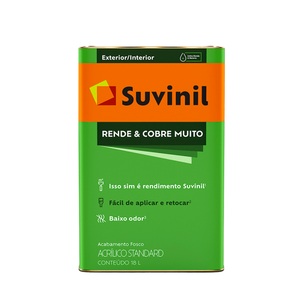 Encontraproduto.com.br - Tinta Suvinil Acrílica Fosco Rende Cobre Muito 18lt Branco