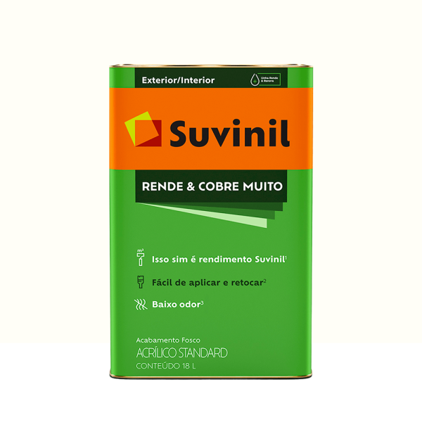 Encontraproduto.com.br - Tinta Suvinil Acrílica Fosco Rende Cobre Muito 18lt Branco