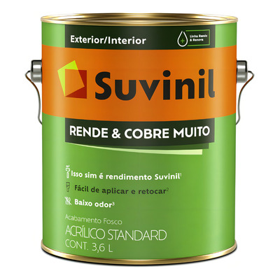Tinta Acrílica Rende e Cobre Muito Palha Fosco 18L - SUVINIL
