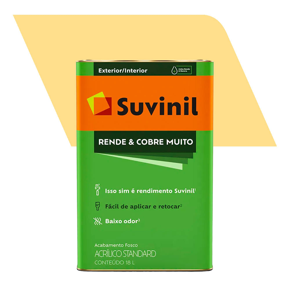 Encontraproduto.com.br - Tinta Acrílica Rende & Cobre Muito Amarelo Canário 18,00L