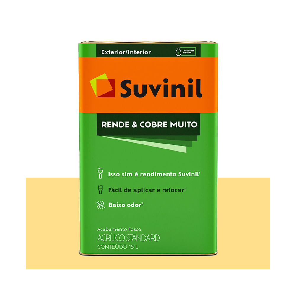 Encontraproduto.com.br - Tinta Acrílica Rende & Cobre Muito Amarelo Canário 18,00L