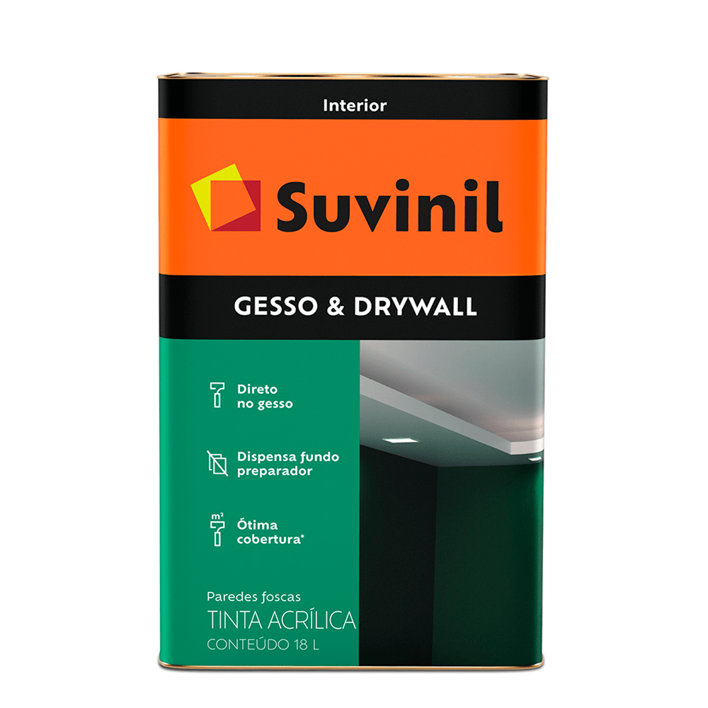 Encontraproduto.com.br - Tinta Suvinil Direto Para Gesso/drywall Fosco 18lt