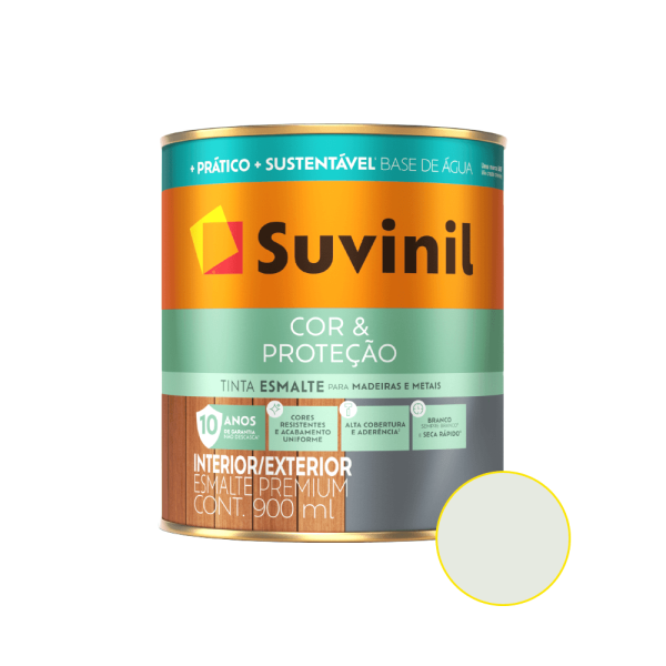Tinta Esmalte Sintético Base Água Cor e Proteção Gelo Acetinado 900ml - SUVINIL