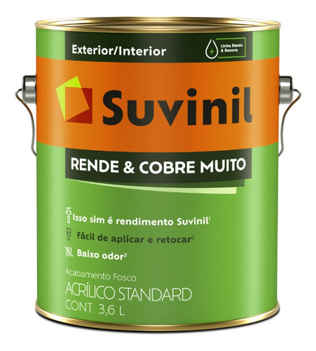 Tinta Suvinil Rende & Cobre Muito Fosco Cinza Natural 3,6l
