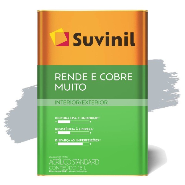 Encontraproduto.com.br - Tinta Acrílica Rende e Cobre Muito Névoa Intensa Fosco 18L - SUVINIL