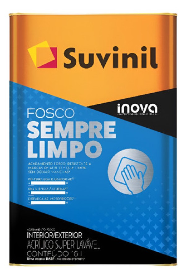 Tinta Acrílica Super Lavável Inova Fosco Sempre Limpo 18L - Suvinil