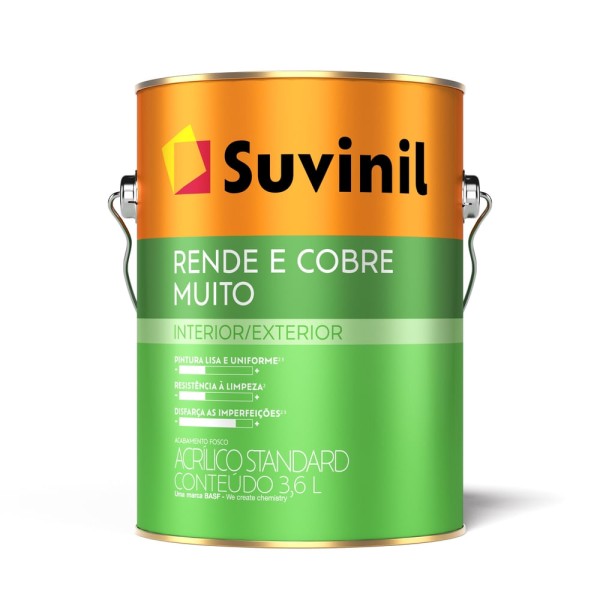 Encontraproduto.com.br - Tinta Acrílica Rende Cobre Muito 3,6Litros Allure Interior/ Exterior Suvinil