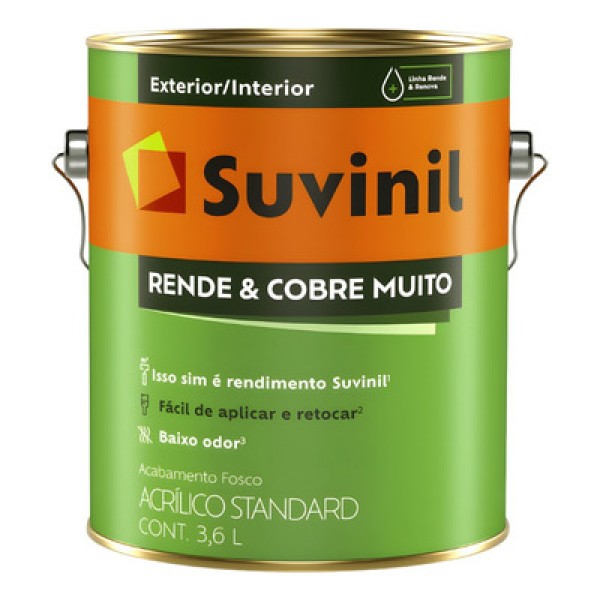 Encontraproduto.com.br - Tinta Standard Acrílica Fosco Rende e Cobre Elefante 3,6L Suvinil