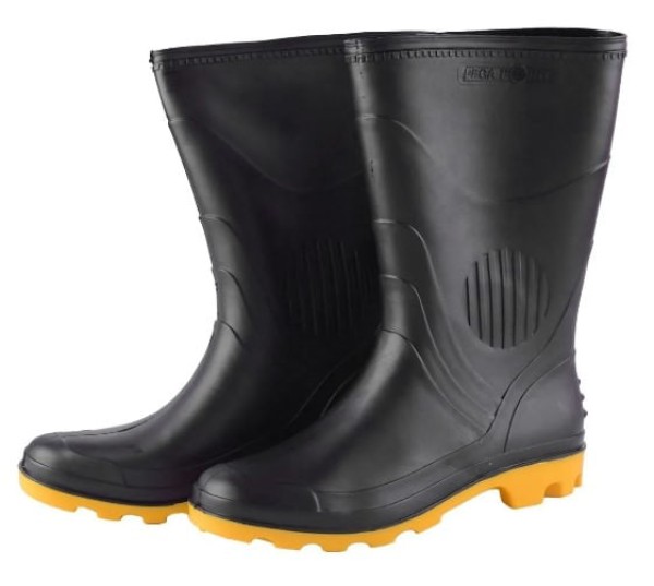 Bota Pega Forte PVC Cano Longo Preto/Amarelo Nº39