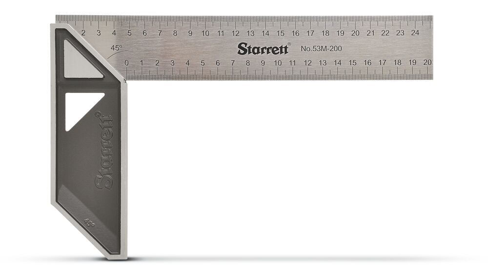 Encontraproduto.com.br - Esquadro Carpintaria Alumínio Com Cabo 300mm Cinza Starrett