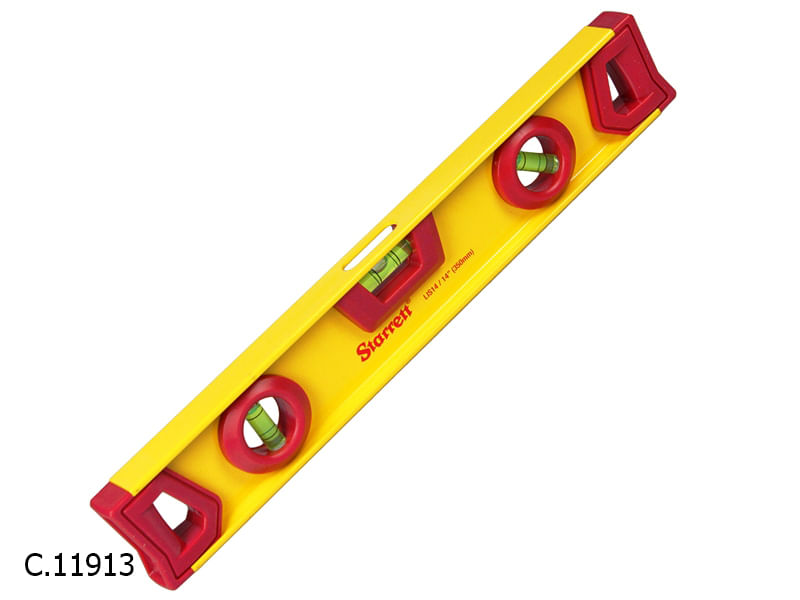 Encontraproduto.com.br - Nível I-beam Alumínio 350mm Amarelo e Vermelho Starrett