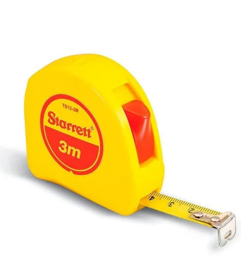 Encontraproduto.com.br - Trena Fita de Aço Starrett com Trava 3M Amarela