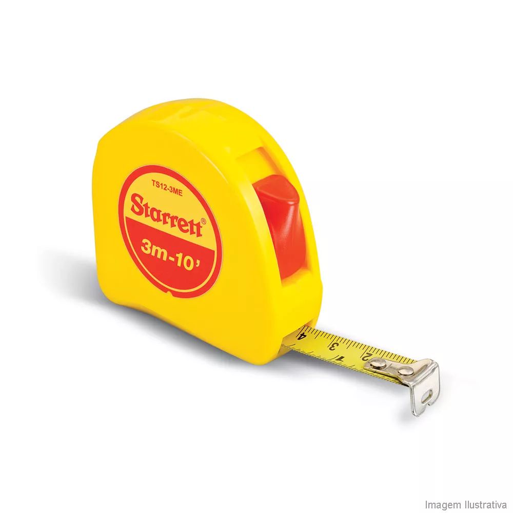 Encontraproduto.com.br - Trena Fita de Aço Starrett com Trava 3M Amarela