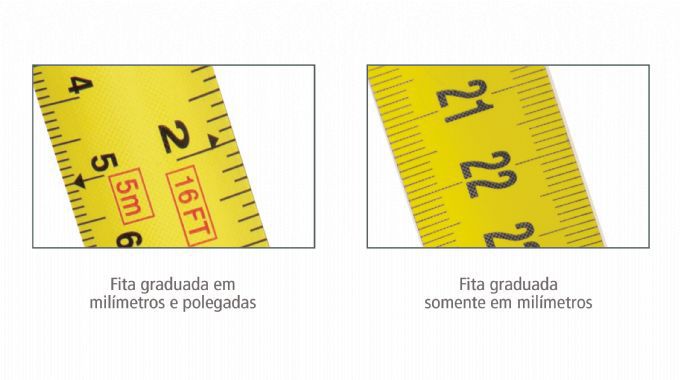 Encontraproduto.com.br - Trena Fita de Aço Starrett com Trava 3M Amarela