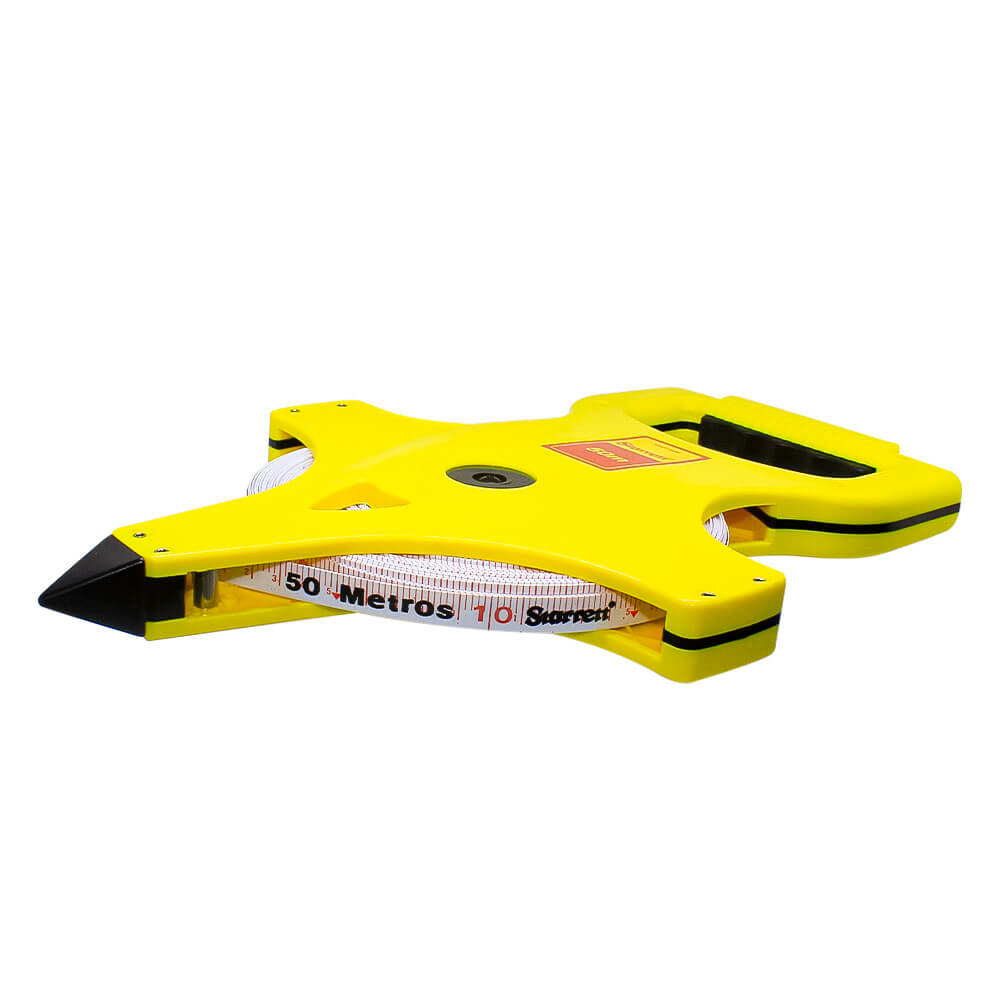 Encontraproduto.com.br - Trena Longa em Fibra de Vidro Starrett Com Arco Aberto 50MT