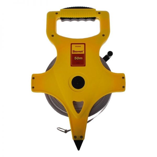 Encontraproduto.com.br - Trena Longa em Fibra de Vidro Starrett Com Arco Aberto 50MT