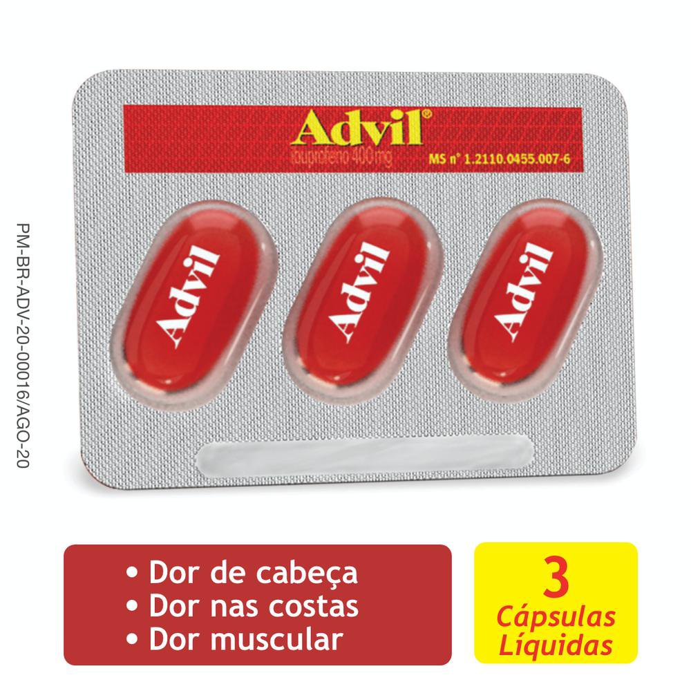 Advil 400Mg Blister 3 Cápsulas