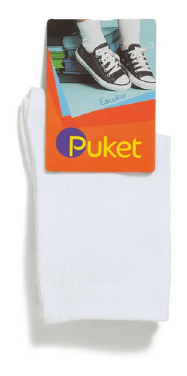 Meia Soquete infantil cano longo Branca - Puket