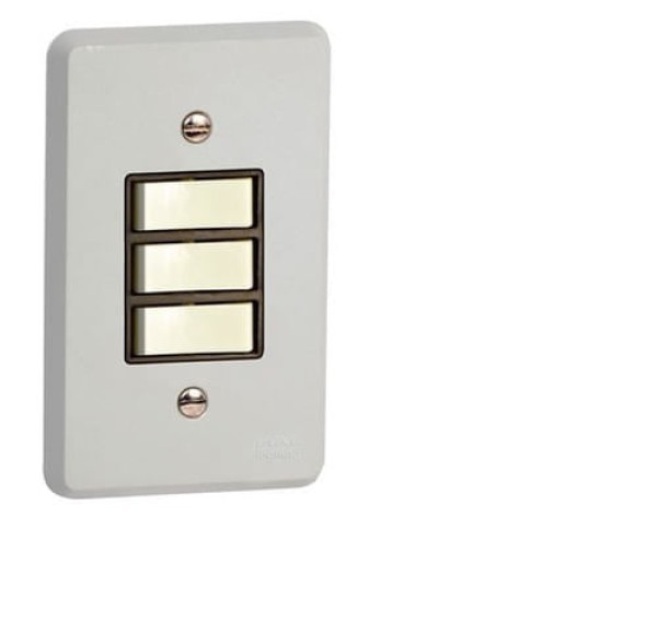 Encontraproduto.com.br - Conjunto Montado 3 Interruptores Simples Silentoque Pial