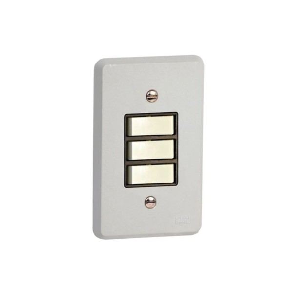 Encontraproduto.com.br - Conjunto Montado 3 Interruptores Simples Silentoque Pial