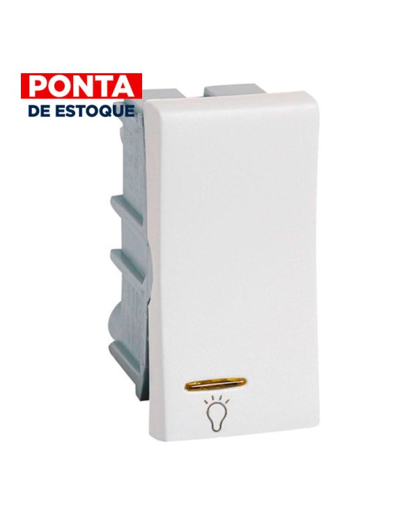 Encontraproduto.com.br - PONTA DE ESTOQUE | Módulo Pulsador Minuteria Branco Luminoso Para Plus Pial