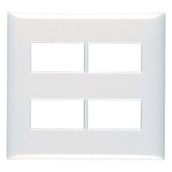 Encontraproduto.com.br - Placa 4X4 Para 4 Módulos Branco Thesi Bticino