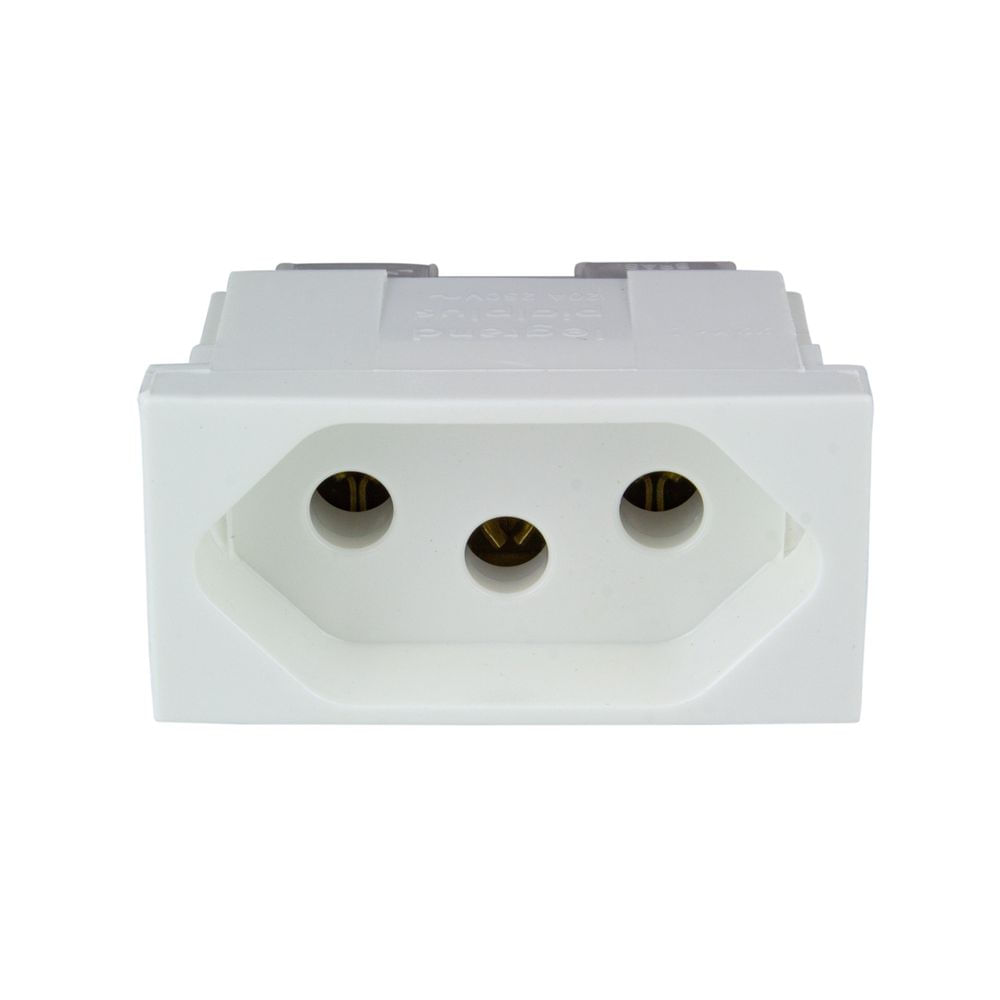 Encontraproduto.com.br - Módulo Tomada 2p+T 10a Branco Pial Plus - 615040