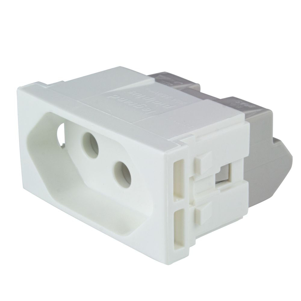 Encontraproduto.com.br - Módulo Tomada 2p+T 10a Branco Pial Plus - 615040