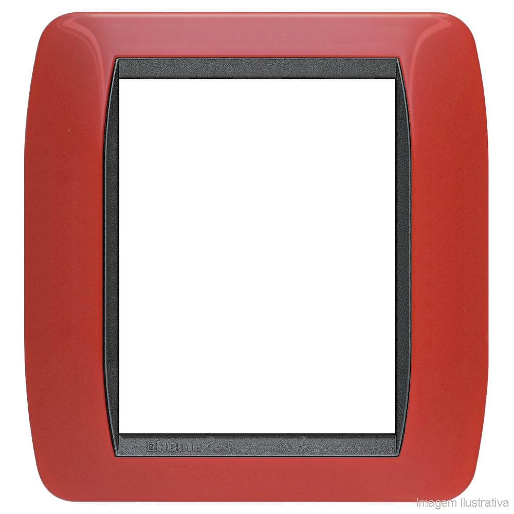 Placa 4x4 6 postos rosso solid Living Bticino