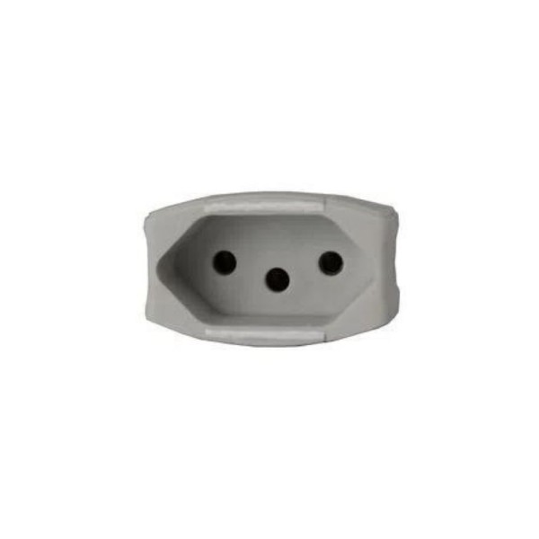 Plug 2P+T 10A 250V Pb Fêmea Cinza Axial Pial