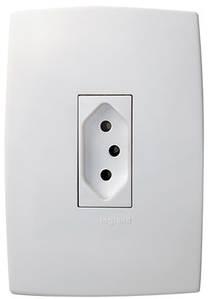 Encontraproduto.com.br - Conjunto Tomada Plus Vertical 2p+T 4x2 10a Branco Legrand