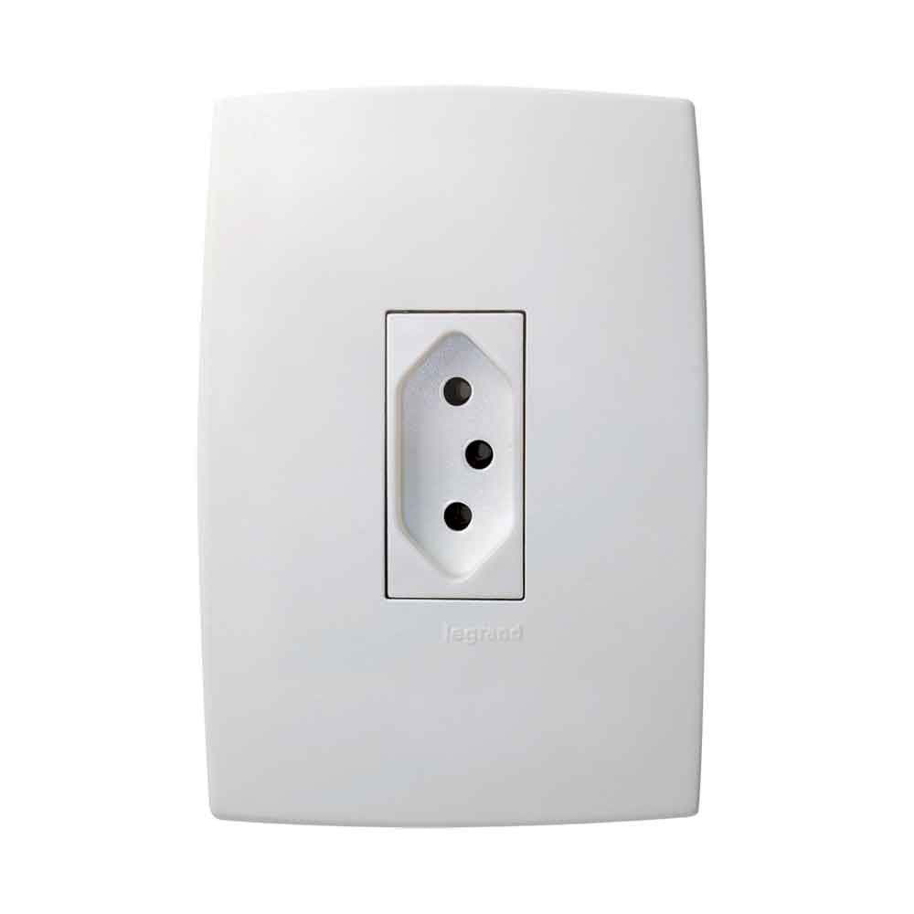 Encontraproduto.com.br - Conjunto Tomada Plus Vertical 2p+T 4x2 10a Branco Legrand