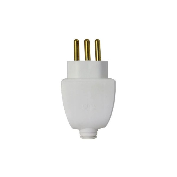 Plug 2P+T 20A 250V Pb Branco Versátil Lateral Pial