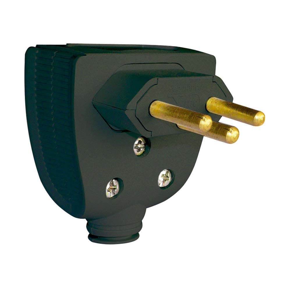 Plug 2P+T 10A 250V Pb Preto Versátil Lateral Pial