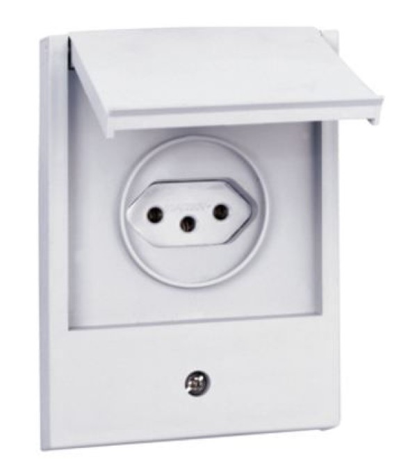 Encontraproduto.com.br - Tomada 2p + T 10a Linha Aquatic - 064218 - Pial Legrand