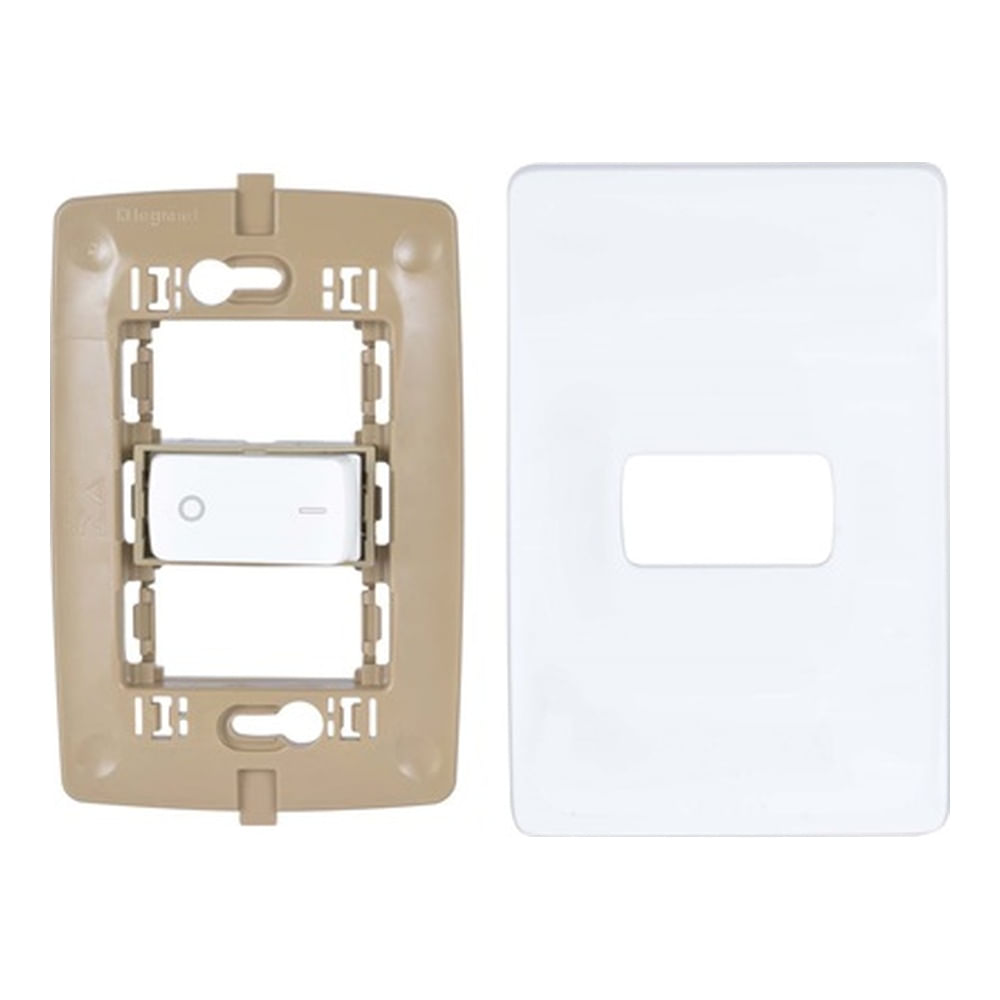 Encontraproduto.com.br - Conjunto Interruptor Simples Bipolar 10a Branco Zeffia