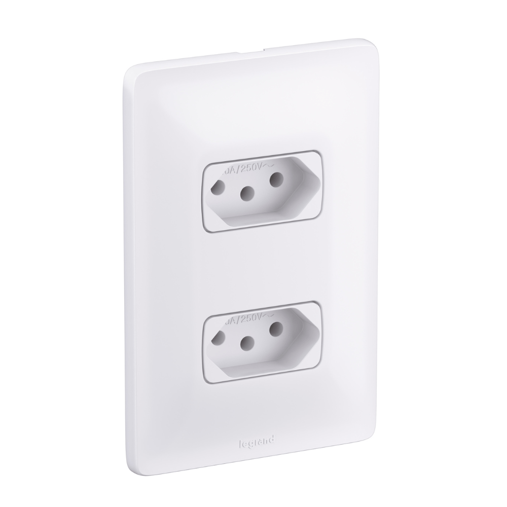 Encontraproduto.com.br - 2 Tomadas 2P+T 10A Branco Zeffia Pial