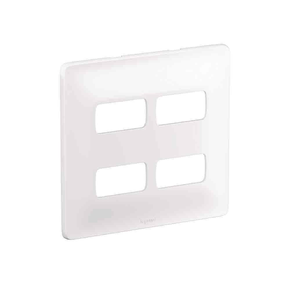 Encontraproduto.com.br - Placa 2+2 Posto Separado 4x4 C/ Suporte Branco Zeffia 680175 ¿ Pial
