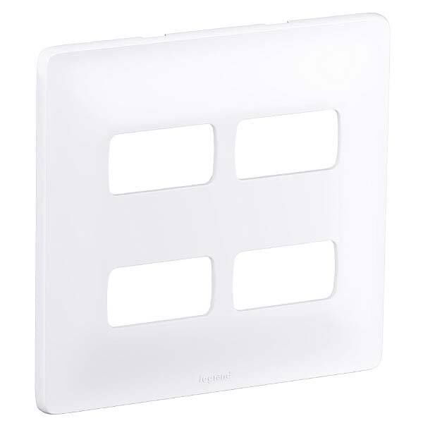 Encontraproduto.com.br - Placa 2+2 Posto Separado 4x4 C/ Suporte Branco Zeffia 680175 ¿ Pial