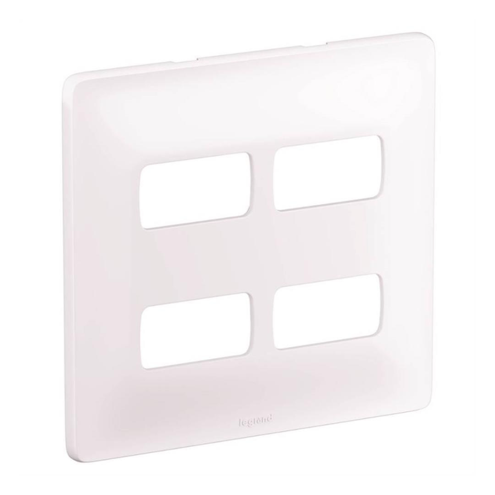 Encontraproduto.com.br - Placa 2+2 Posto Separado 4x4 C/ Suporte Branco Zeffia 680175 ¿ Pial