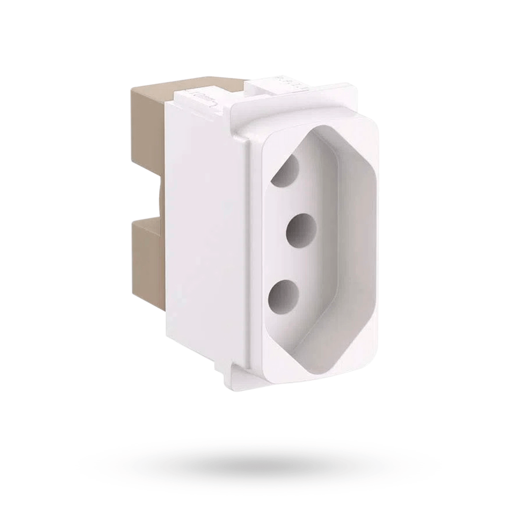 Módulo Tomada 2p+T 10a Branco Zeffia
