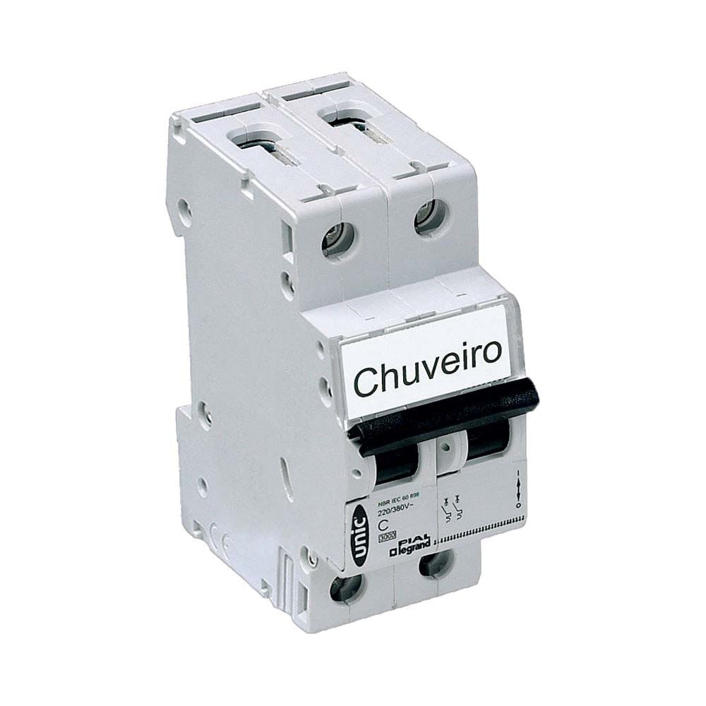 Disjuntor bipolar Din 63A branco 220V/380V Pial