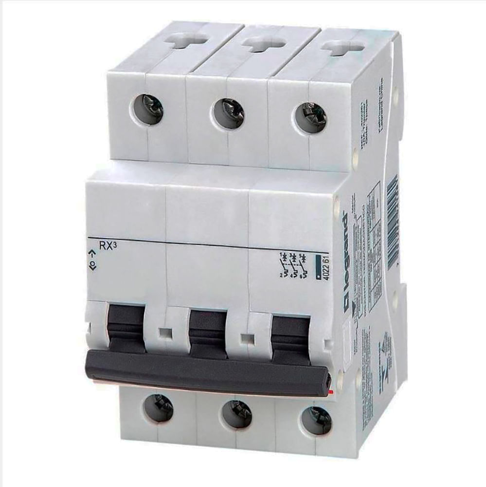 Disjuntor tripolar Din 16A branco 220V/380V Pial
