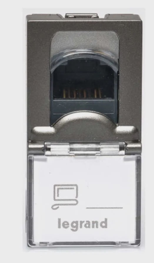 Encontraproduto.com.br - Módulo Tomada Informática Rj45 Cat5E Magnésio 1 Módulo Arteor Pial Legrand