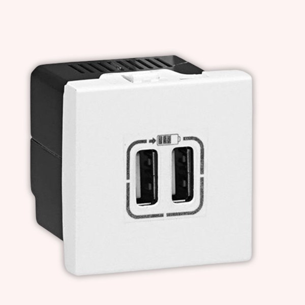 Encontraproduto.com.br - Módulo Carregador Usb 2 Módulos Branco Arteor Pial Legrand