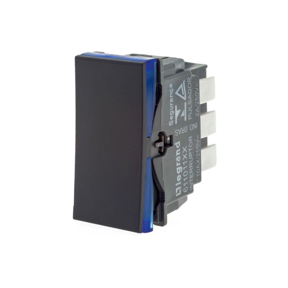Encontraproduto.com.br - Módulo Interruptor Simples 10a Preto Borne Pp+