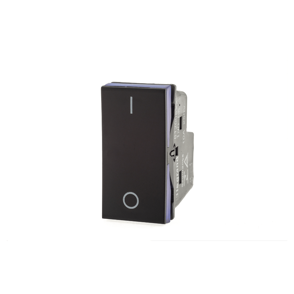 Encontraproduto.com.br - Módulo Interruptor Plus+ Bipolar Simples 10a Preto Legrand